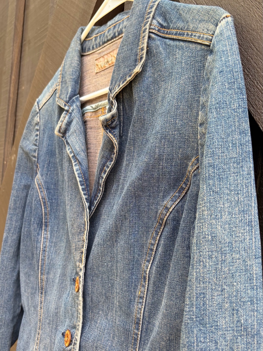 Levi Tailored Denim Jacket Women's Jacket in Faded Blue Large Classic - Picture 2 of 16